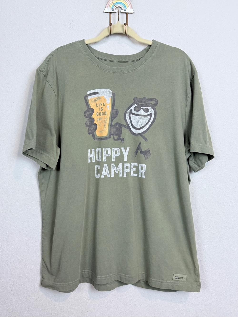 Life Is Good Men's Hoppy Camper Graphic Tee Green XL